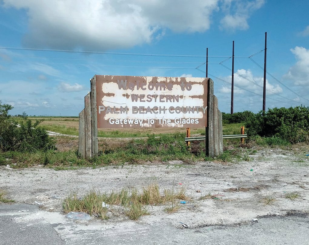 Special to the Lake Okeechobee News/Healthier Glades:.PALM BEACH COUNTY —  This is the old sign at Twentymile Bend that will be replaced next week.